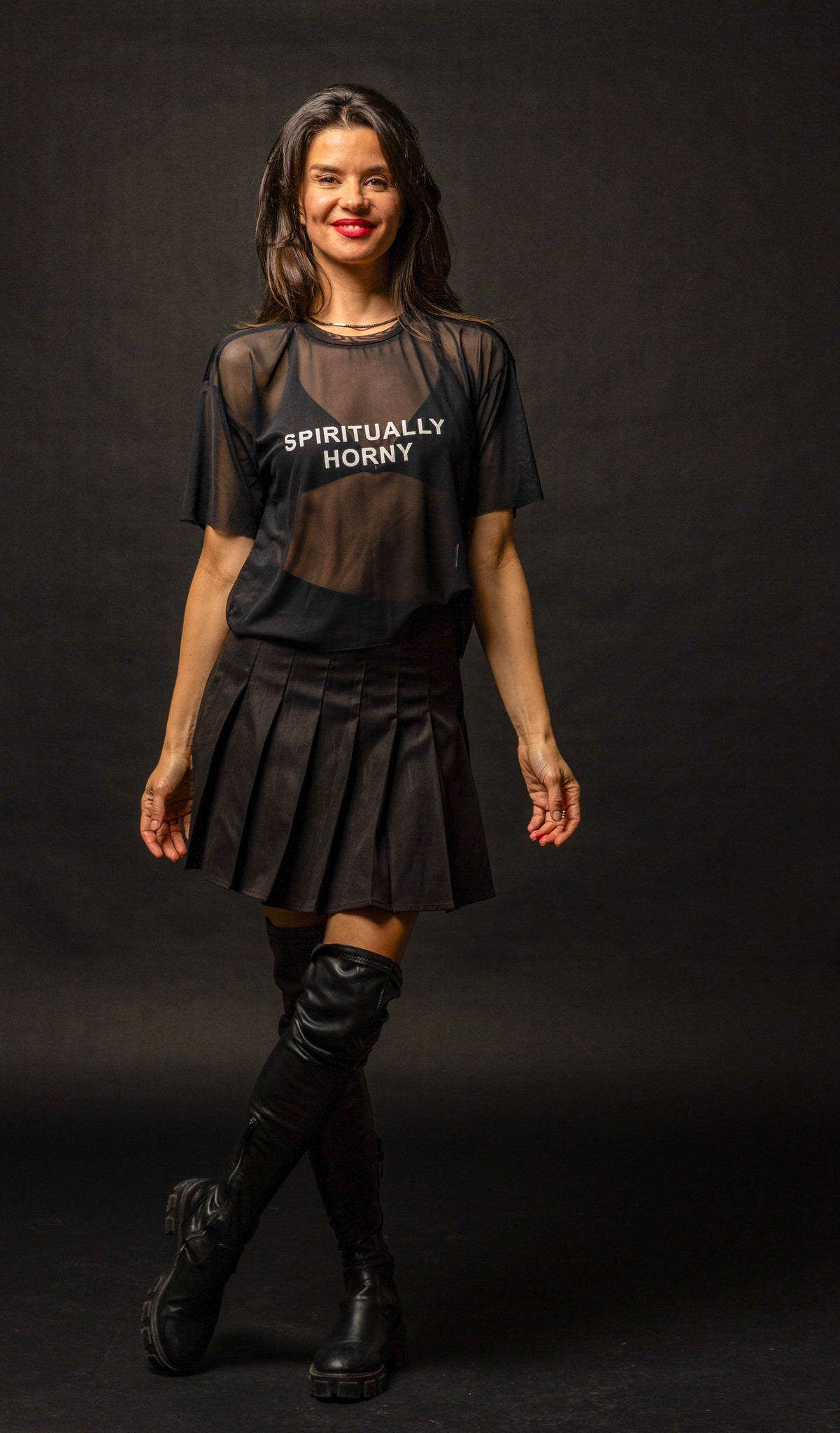 Spiritually Horny Mesh Sheer Tee